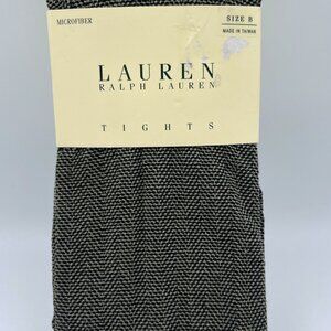 Lauren Ralph Lauren Microfiber Metallic Tights Womens Size B Black 5608
